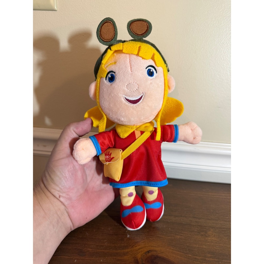Turkish Airlines High Five Plush Doll Blonde Girl Red Dress Goggles 8.5 Inch